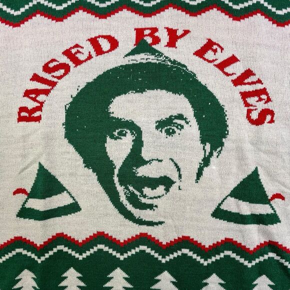 Elf Movie Ugly Christmas Sweater Size Large Will Ferrel Buddy Raised By Elves - Picture 4 of 12